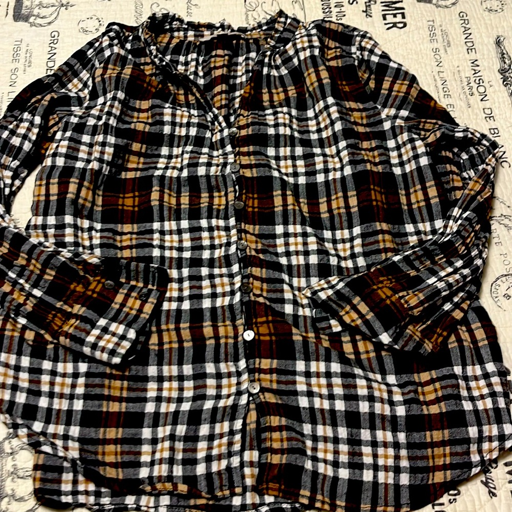 Loft plaid top